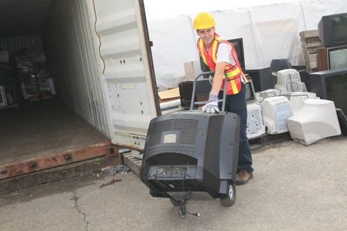 Professional team managing builders waste removal